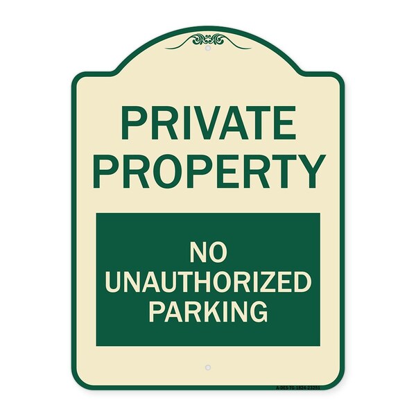 Signmission Private Property No Unauthorized Parking Heavy-Gauge Aluminum Sign, 24" x 18", TG-1824-23251 A-DES-TG-1824-23251 - main